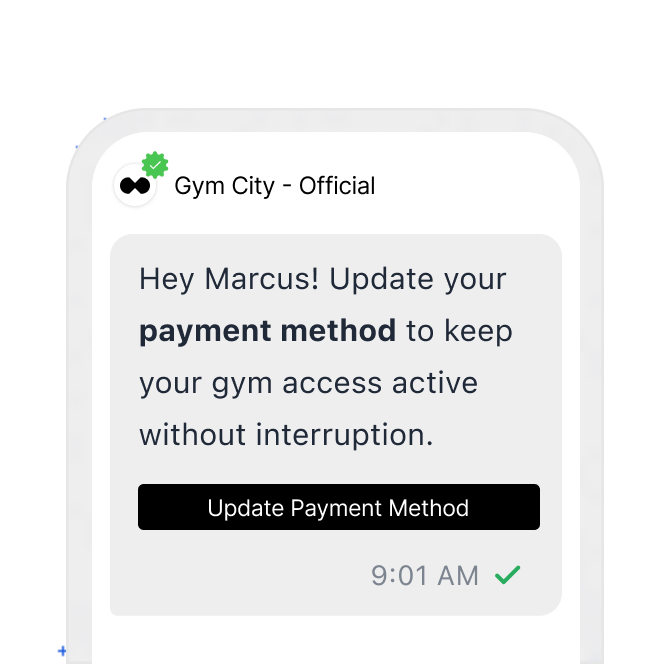 A short payment reminder with one clear action to update the card
